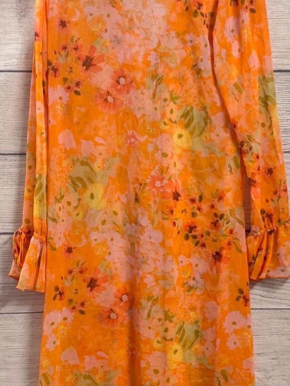 ๐ Wild Fable Orange Floral Ruffle Cover-Up XL ๐ - Picture 2 of 14